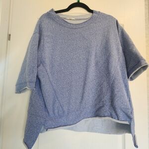 Easel Womena Light Blue Short-Sleeve Pullover Sweatshirt L Euc